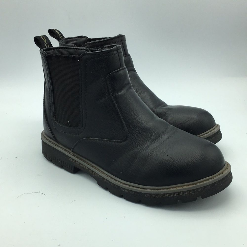 wonder nation Black Chelsea Ankle Boots Stretch Youth size 3 Unisex